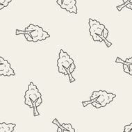 plant doodle seamless pattern background N33