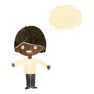 cartoon happy man with thought bubble N8