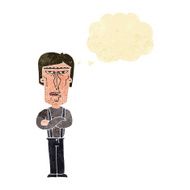 cartoon angry man with thought bubble N4