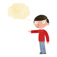 cartoon man pointing with thought bubble N3