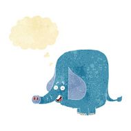 cartoon funny elephant with thought bubble