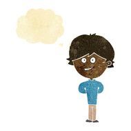 cartoon happy boy with thought bubble N3