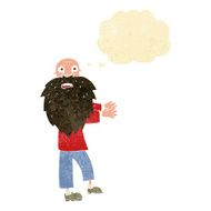 cartoon bearded old man with thought bubble N2