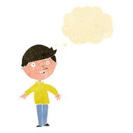 cartoon happy man with thought bubble N9