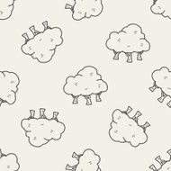 plant doodle seamless pattern background N42