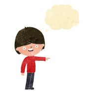 cartoon man pointing with thought bubble N4