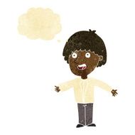 cartoon happy man with thought bubble N10