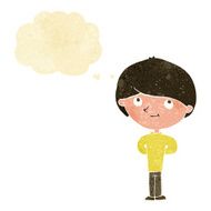 cartoon happy boy with thought bubble N5