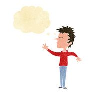cartoon dismissive man with thought bubble N2