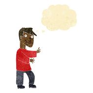 cartoon happy man with thought bubble N11