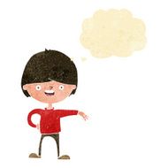 cartoon happy man with thought bubble N12