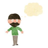 cartoon happy man with thought bubble N13