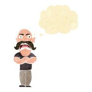 cartoon angry man with thought bubble N6