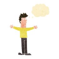 cartoon happy man with thought bubble N14
