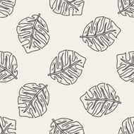 plant doodle seamless pattern background N57