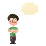 cartoon happy man with thought bubble N15