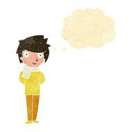 cartoon friendly man with thought bubble N2