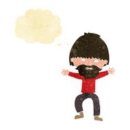 cartoon happy man with beard thought bubble N3