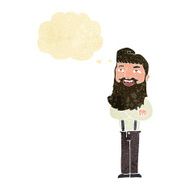 cartoon happy man with beard thought bubble N4