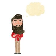 cartoon serious man with beard thought bubble N2