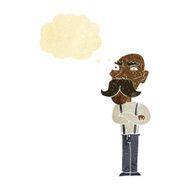 cartoon angry old man with thought bubble N5