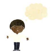 cartoon annoyed man with thought bubble