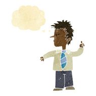 cartoon man making his point with thought bubble