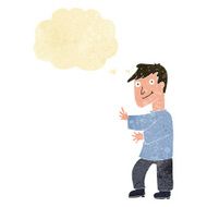 cartoon happy man with thought bubble N18