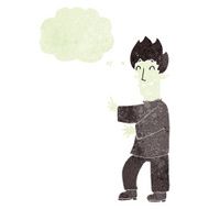 cartoon excited vampire with thought bubble N2