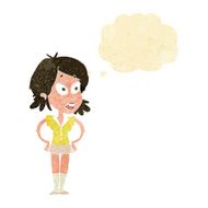 cartoon woman with hands on hips thought bubble N10