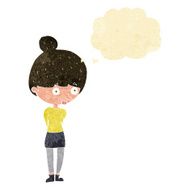 cartoon woman staring with thought bubble N2