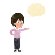 cartoon woman accusing with thought bubble N2