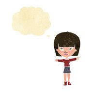 cartoon woman pointing with thought bubble N8