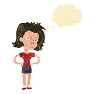 cartoon woman with hands on hips thought bubble N11