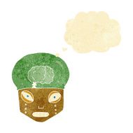 cartoon spooky robot head with thought bubble N2