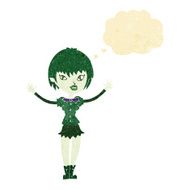 cartoon vampire girl with thought bubble N8