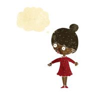 cartoon surprised woman with thought bubble N11