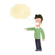 cartoon man accusing with thought bubble N4