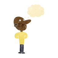 cartoon balding man with thought bubble