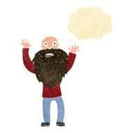 cartoon frightened old man with beard thought bubble N2