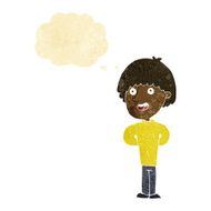 cartoon happy man with thought bubble N19