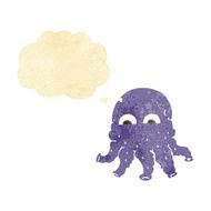 cartoon alien squid face with thought bubble N2