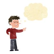 cartoon man pointing with thought bubble N6