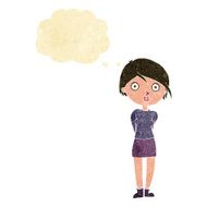 cartoon surprised girl with thought bubble N2