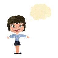 cartoon woman with open amrs thought bubble N2
