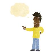 cartoon man pointing with thought bubble N8
