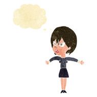 cartoon annoyed girl with thought bubble N2