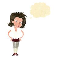 cartoon woman with hands on hips thought bubble N14