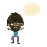 cartoon happy man with beard thought bubble N5