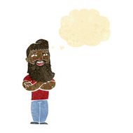 cartoon proud man with thought bubble N2